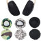 6 Piezas Almohadillas para Auriculares, Fundas Elásticas Lavables para Auriculares, Fundas para Auriculares de Tela Flexible, Protección contra el Sudor para Gimnasio, Juegos (Negro+Camuflaje)