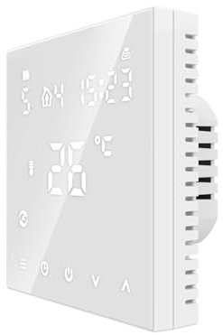 WARMON Régulateur de température tactile design TS300, fin pour chauffage au sol électronique, couleur : blanc