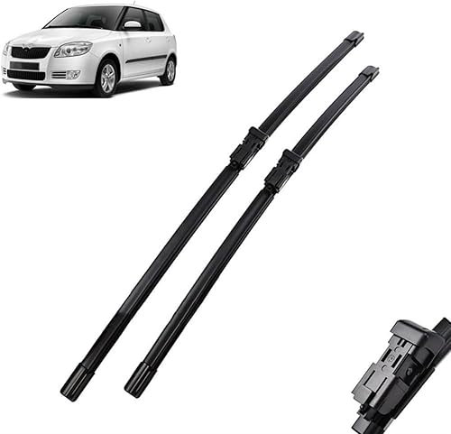 Huiloogye Scheibenwischer für Skoda Fabia 5J 2007-2014 Front - Originalgröße - Leise & Kratzfrei - Einfache Montage - 2er Set