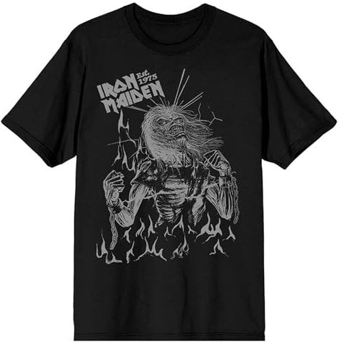 Rock Off officially licensed products Iron Maiden Est 1975 Life After Death Flames T Shirt XXL Black