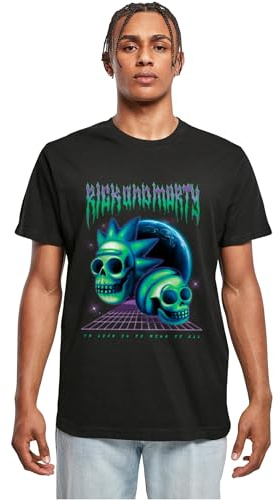 Merchcode Men's MC1076-Rick & Morty Skull Tee T-Shirt, Black, XL