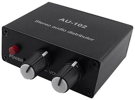 Bortivier 1 PCS 1 Input 2 Output Audio Mixer Multi-Channel Splitter for Power Amplifier Active Audio