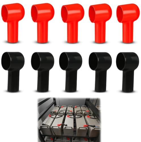 10PCS Batterie Terminal Abdeckungen, Batteriepolabdeckungen in Rot & Schwarz,Intelligenter Batterieschutz Und Polkappen Batterie Geeignet Für Pkw, Lkw, Boote,Untere Batterieschutzabdeckung Universal