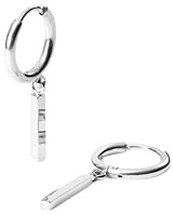 Purelei Urban Ohrringe Herren – Geometrische Creolen mit Charm-Anhänger – Edelstahl 18K vergoldet – Moderner Männerschmuck – Statement-Accessoire in Gold