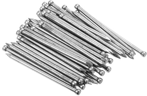 Unifizz 100pcs 75mm Finishing Nails Carbon Steel Headless Nails for Picture Hanging, Small Hardware Nails for Wood Frame, Wall Trim, Baseboards and Art Projects,Silver