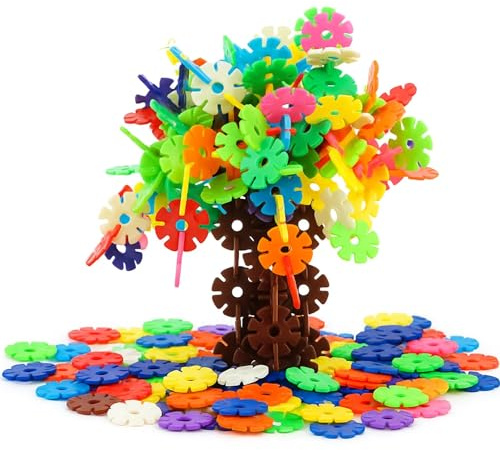 YyiFcg 300 Steckblumen, ABS Material Steckbausteine, Steckbausteine ab 3 Jahre, 30 mm Durchmesser Bauspielzeugsets für Kinder, Bausteine ab 3 Jahre, DIY Lernspielzeug für 3-6 Jahre