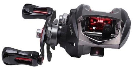 SPYMINNPOO Moulinet Baitcasting, Double Système de Freinage Magnétique, Frein à Friction de 8 Kg, Rapport de Vitesse élevé, Tasse de Ligne de Grande capacité, avec Roulement Lisse pour la