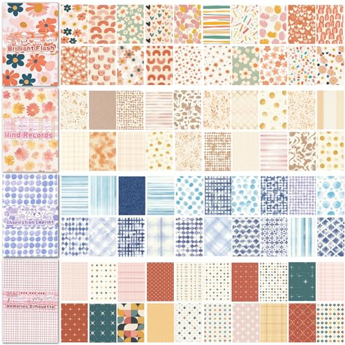 KASESSS 200Feuilles Rétro Papier Scrapbooking, 10x14cm Scrapbooking Materiel, Papiers Décoratifs Simple Face, Papiers Décoratifs De Cartonné Minimaliste Compact pour L'école Scrapbookings L'artisanat