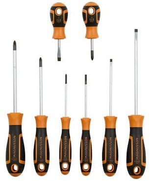 Magnusson Coffret 8 tournevis acier au carbone, têtes mixtes