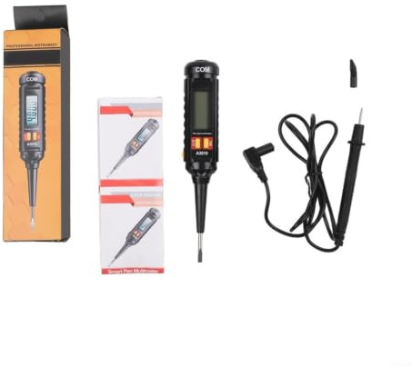 Digital Pen Multimeter With Ncv Detection And Backlight For Ac Dc Voltage Testing Up To 600v With Flashlight And Screwdriver Black A3010