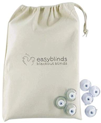 Easyblinds Easynight Premium Portable blackout blind for home and away, suction cups and self-adhesive attachments, CREAM, for windows up to 200x135cm, cut to any shape/size
