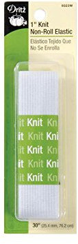 Dritz 1 Knit Non-Roll Elastic Elastisches Strickgewebe, Weiß, 1-Inch by 30