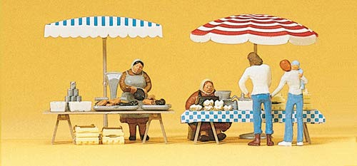 Preiser 10052 H0 Marktstände. Fertigmodell