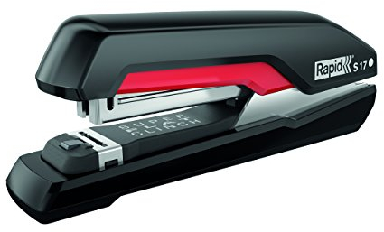 Rapid Super-Flachheftgerät, 30 Blatt, Schwarz/Rot, ABS-Kunststoff, Metall, Gummiboden, Supreme, S17, 5000538