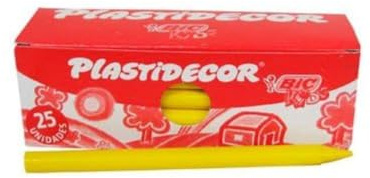Bic 154529 - Set 25 Wachsmalstifte Plastidecor 04 gelb