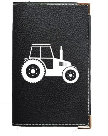 Syl'la – Porte-papiers Voiture Cuir Noir Personnalisé Tracteur – Étui Carte Grise, permis pour Homme et Femme