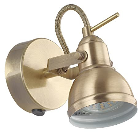 Unique Industrial Designed Antique Brass Wall Spot Light with Switch by Happy Homewares