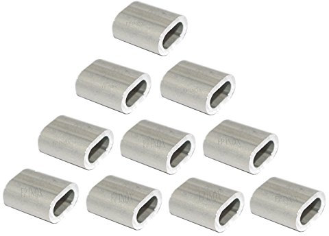 Manicotto in alluminio anodizzato per cavo 4 mm (confezione da 10)