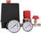 Air Compressor Pressure Valve Switch, 0.05-1.2Mpa Small Air Compressor Pressure Switch Control Valve Regulator with Gauges