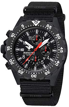 KHS Shooter MKII Chronograph Operation Timer SH2COT.NB mit Natoband schwarz