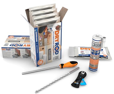 Dryrod DPC Damp Proofing Rods Kit: Treats 12 Linear metres (9 wall) - BBA Approved Rising Damp Treatment in Walls. Stronger Than DPC Injection Creams