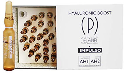 Delapiel - Serum Facial Impulso - Ácido Hialurónico - Reducir la Aparición de Arrugas y Disminuye las Líneas de Expresión - 30 Ampollas