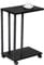 H JINHUI C Shaped Side Table, Sofa End Table with Sturdy Metal Frame for Small Space, TV Trays Mobile Snack Couch Table, Slides Next to Couch, Coffee Table with Lockable Wheels (Black)