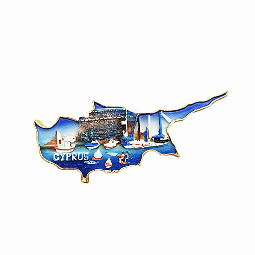 3D-Kühlschrankmagnet in Form eines Zyperns aus Kunstharz, Reise-Souvenirs, handgefertigt, Heim- und Küchendekoration, Zypern, Kühlschrankmagnet, Sammlung, Geschenk