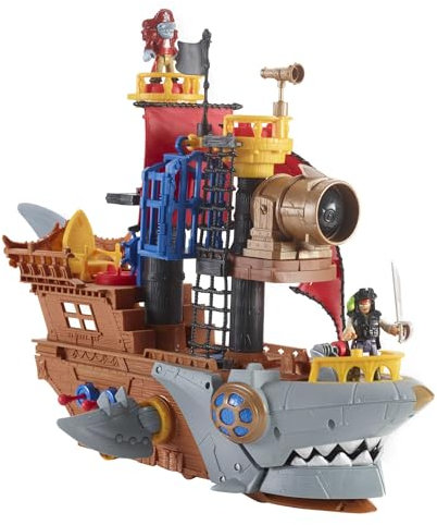 Fisher-Price Imaginext Kindergartenspielzeug Haimaul-Piratenschiff Spielset mit Figur und Zubehör für Rollenspiele, für Kinder ab 3 Jahren, HGN68