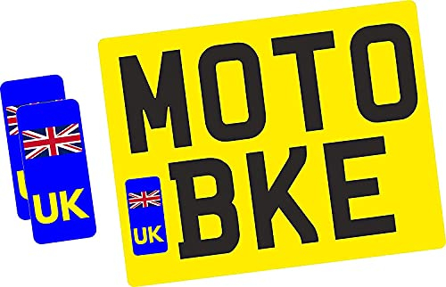 PCSL Vehicle/Car Number Plate - Vinyl Stickers - NO EU Flag Brexit - Pack of 2 (Front/Rear) (Blue Bike UK)
