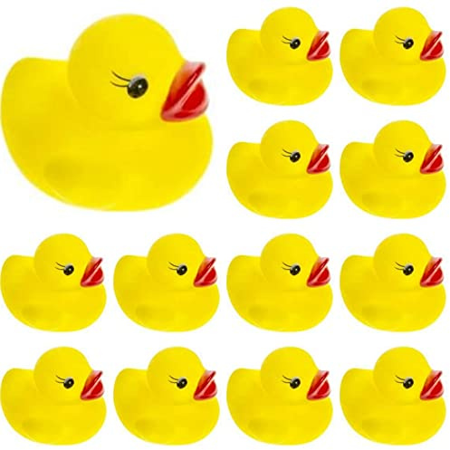 LG-Imports Gelbe Ente ca 3 cm, 12 Stück Gummiente Entchen, Tish Party Dekoration, zum Basteln oder als Mitgebsel