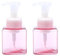 ZEOABSY 2 Stück 250ml Quadrat Leere Rosa Seifenspender Schäumende Schaumseifenspender Nachfüllbare Seifenflaschen für Schäumende Flüssigseife Küche Bad Kosmetik Shampoos