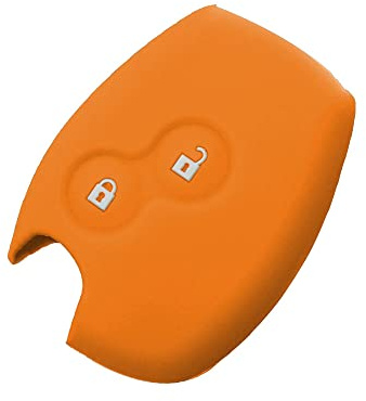 SALPIE Silikonhülle für Autoschlüssel Schlüssel Fernbedienung für 2 Tasten Renault Dacia Logan Sandero Duster Express Clio Twingo Modus Kangoo (Arancione, Cover Silicone)