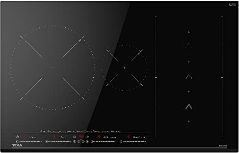 Teka IZS 86630 MST - Placa de Inducción Flex de 80 cm, 4 Fuegos, Sistema SlideCooking, Touch Control y Función Power Plus, 8 Funciones Directas, 6 Zonas de Inducción, Color Cristal Negro