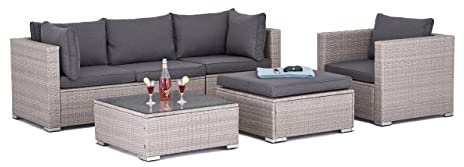 Hansson.Sports Polyrattan Lounge Sitzgruppe Gartenmöbel Garnitur Poly Rattan 4 Sitzplätze Modell Ibiza