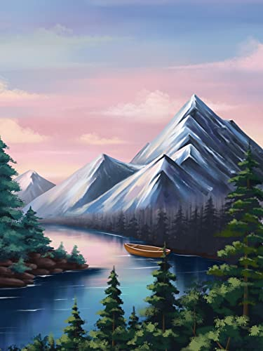 Fuumuui Peinture par Numéros Adultes et Enfants Débutants Comprend Pinceaux et Peintures Acryliques 40 x 50 cm - Paysage, Montagne