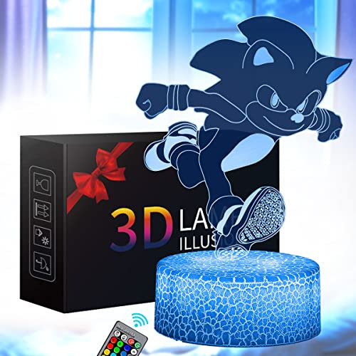 CUINIUBII 3D Anime Nachtlicht Spielzeug, Anime Lampe mit 16 wechselnden Farben, Schlafzimmer neben Lampe Festival Geburtstag Weihnachtsgeschenke für Kinder