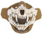 Yzpacc Airsoft Demi-masque de tête de mort tactique avec protection des oreilles Masque en maille pour Halloween, cosplay, paintball, CS Chasse Cosply