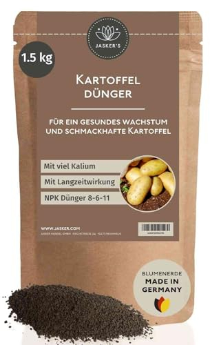 JASKER'S Kartoffeldünger 1.5 Kg - Für gesunde, Dicke und schmackhafte Kartoffel - Organischer Dünger für Kartoffel