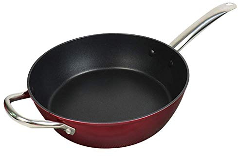 WIQUYBML Utensilios de Cocina, Wok, Sartén, Sartén Honda Antiadherente, Sartén de inducción con Mango de Acero Inoxidable, Sartén no química, Sartenes Aptos para Horno y lavavajillas