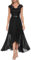 Bbonlinedress Robe Femme Chic de Soirée Longue pour Cocktail Mariage Invité Bal de Promo Anniversaire Cérémonie Black M