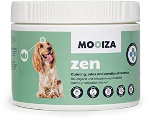 Zen natürliche Leckerli mit L-Tryptophan - Beruhigungstabletten für Hunde - Johanniskraut & Baldrian - Anti-Stress Nahrungsergänzung für Angst & Nervosität - 300g | MOOIZA