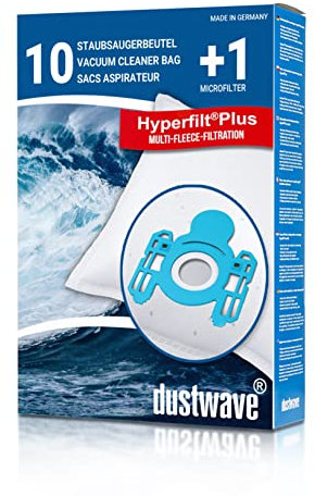 Dustwave® 10 bolsas de aspiradora para AEG Vampyr CE 660 / 660 NZ / 660 NZ - Alta eficiencia, microfieltro multicapa con cierre higiénico, fabricado en Alemania