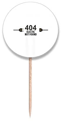 Power Socket Plug Art Deco Fashion Toothpick Flags Round Labels Party Decoration