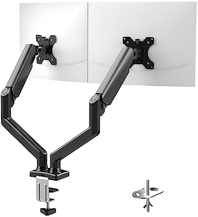 GRIFEMA Monitor Halterung 2 Monitore, für 13-32 Zoll Bildschirm, Monitor Stand Dual Monitor Arm Höhenverstellbar Drehungbar, Monitorhalterung Max 9Kg, Bildschirmhalterung Vesa 75x75/100x100