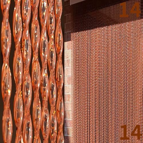 BricoShopping® Mod.C Rideau moustiquaire à Fils en PVC réglable pour Porte fenêtre extérieure, entrée Balcon Camping-Car à Fil Anti-Mouches ombrage, Fabriqué en Italie (130x240, 14 CUIVRE Glitter)