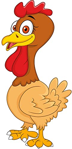 Kleberio Aufkleber Roter Hahn wasserfest Sticker Familie Vogel Huhn lächeln Tier Bauernhof Kinder Deko Autoaufkleber 12 x 8 cm