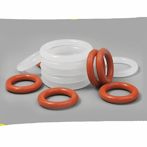 CS 2,4 mm, hitzebeständiger O-Ring aus lebensmittelechtem Silikon, O-Ring mit weißer/roter Gummidichtung, Dicke 2,4, Außendurchmesser 6–180 mm – Außendurchmesser 34 mm (50 Stück), weiß, 2,4 mm