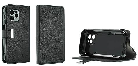 caseroxx Bookstyle Handytasche für Blackview BV8900 in schwarz – Klapphülle mit Kreditkartenfächern, Magnetverschluss, Standfunktion & Rundumschutz für Display und Gehäuse