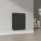 [neu.haus] Flachheizkörper Nore Designheizkörper Heizung Paneelheizkörper Raumheizkörper Mittelanschluss Doppellagig Horizontal für Wohn-und Schlafzimmer Küche Bad 60x60cm Schwarz 809W